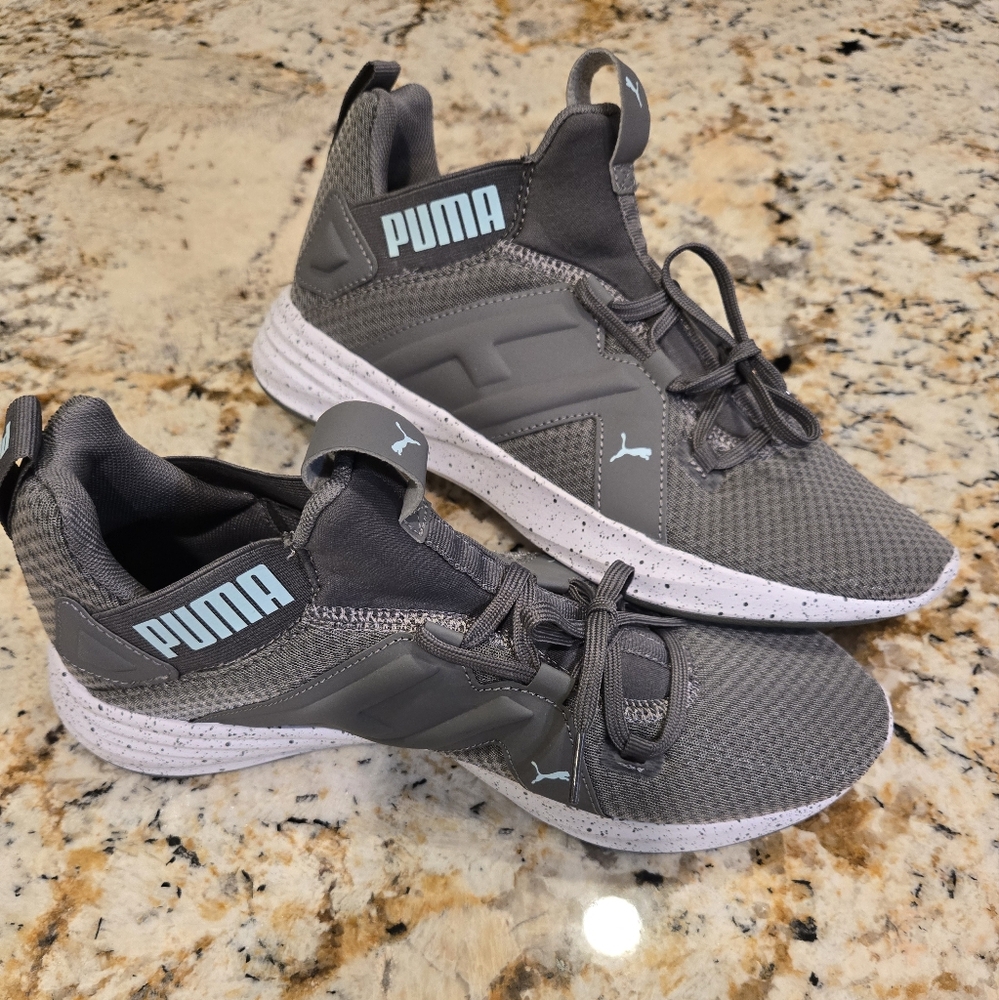 Puma Charcoal and Light Blue Sneakers Womens Size 9